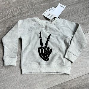 Hudson kids raglan knit 12 months peace skeleton hand